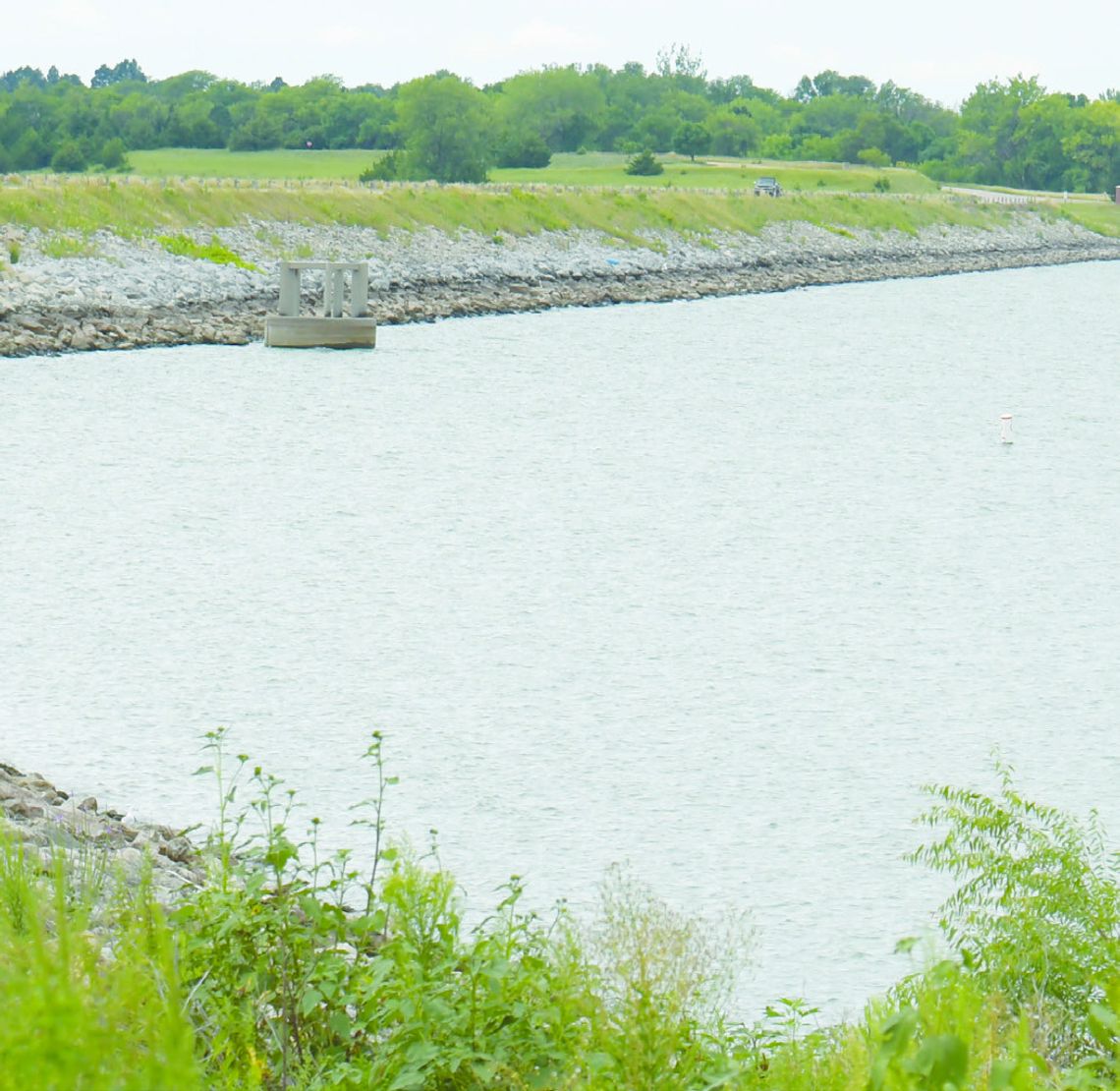 Irrigation district filling reservoir for season